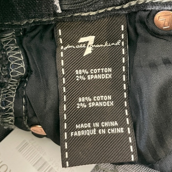 7 For all Mankind Girls Black Denim Embellished Mini Skirt - Picture 5 of 6